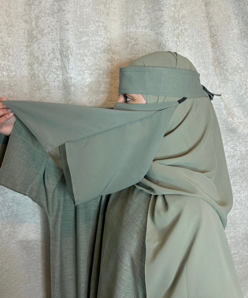 Easy Eat Niqab - Sage Green