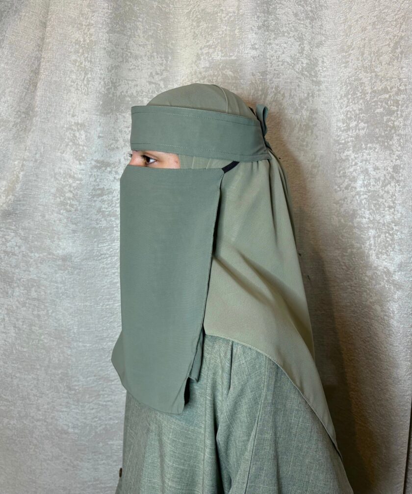 Easy Eat Niqab - Sage Green - Image 2