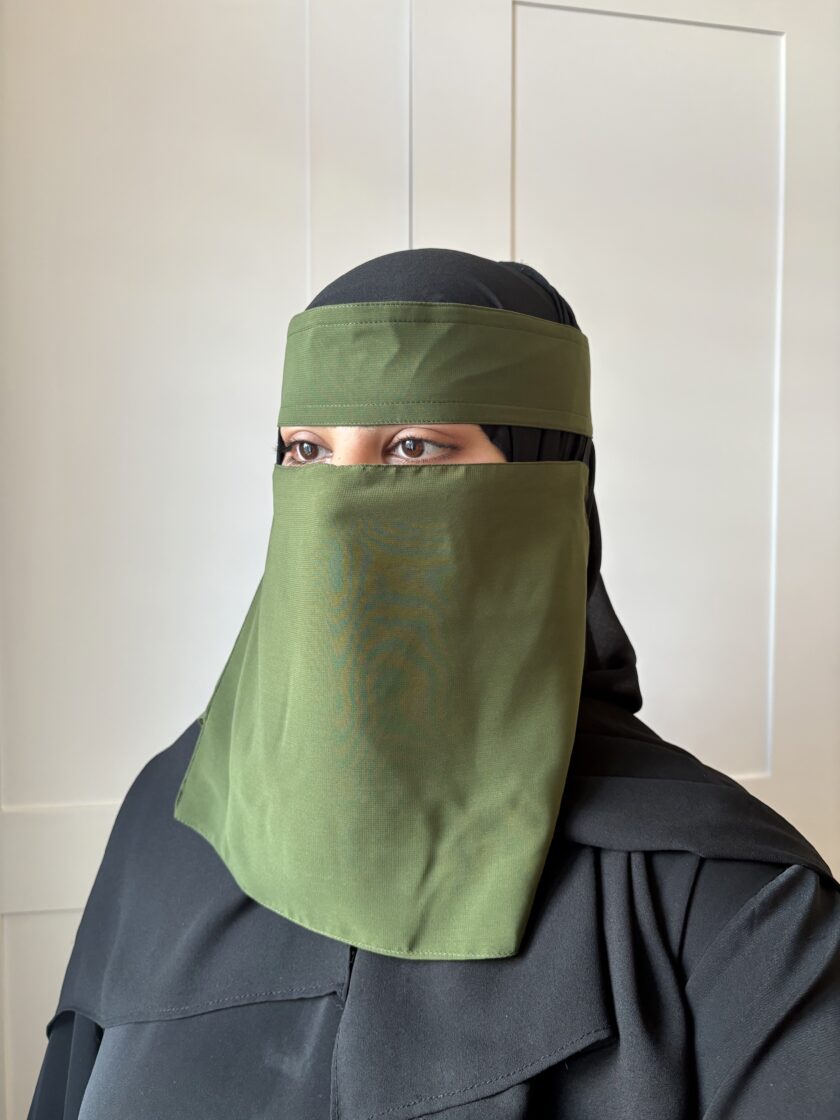 Easy Eat Niqab - Olive Green - Image 2