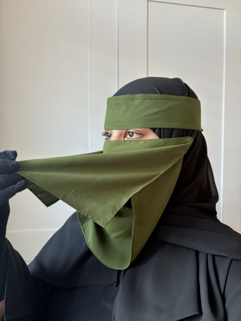 Easy Eat Niqab - Olive Green